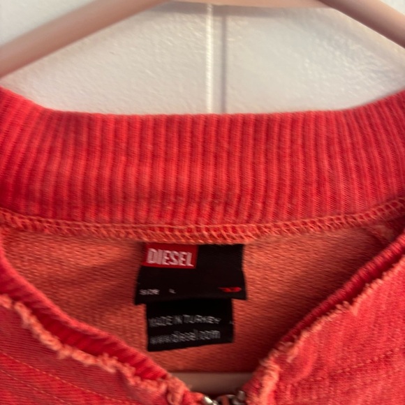 Diesel Red Zip-Up Sweater - Picture 4 of 9